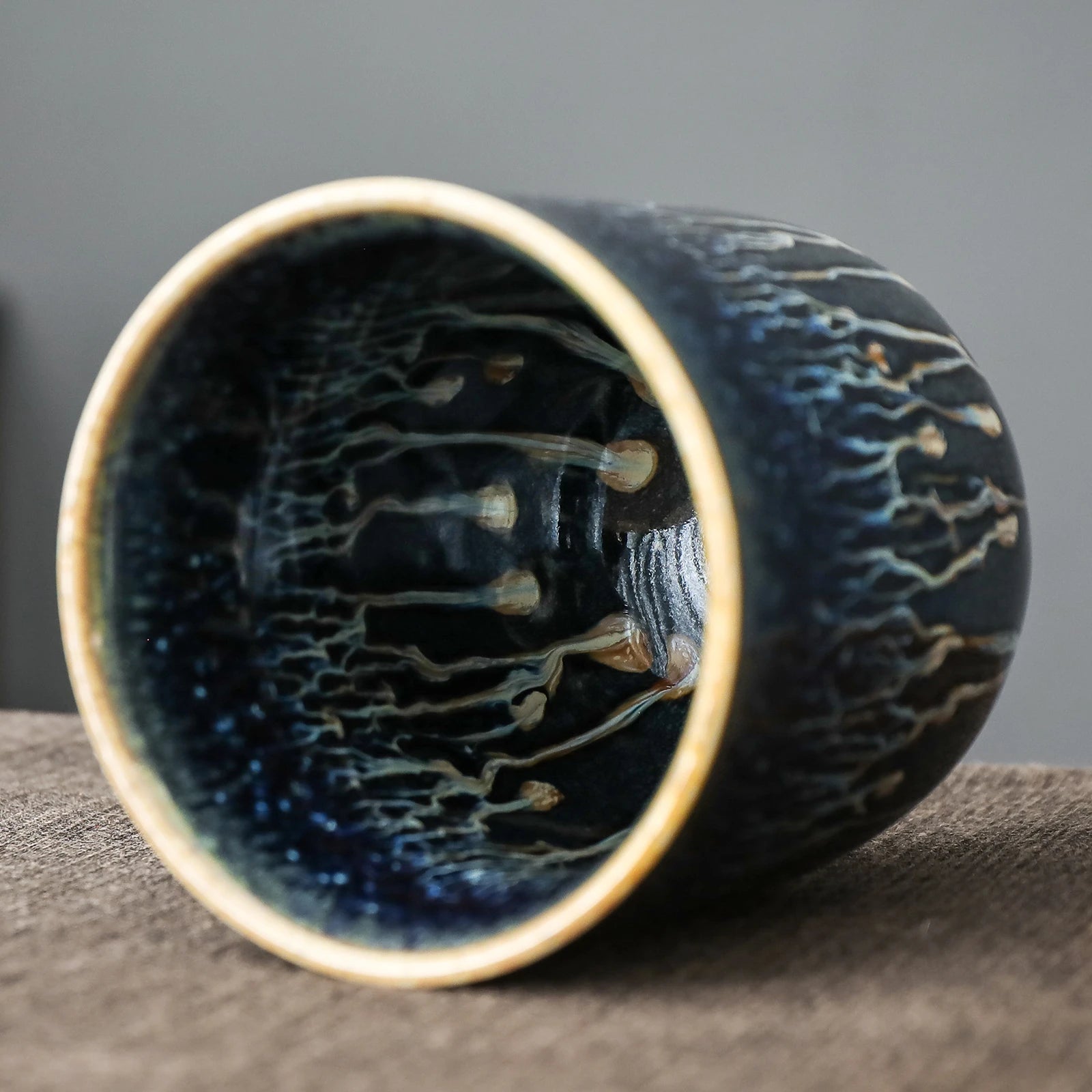 Ceramic Jianzhan Jian Ware Handmade Tenmoku Tea Cup 120ml
