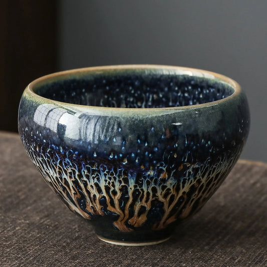 Ceramic Jianzhan Jian Ware Handmade Tenmoku Tea Cup 80ml
