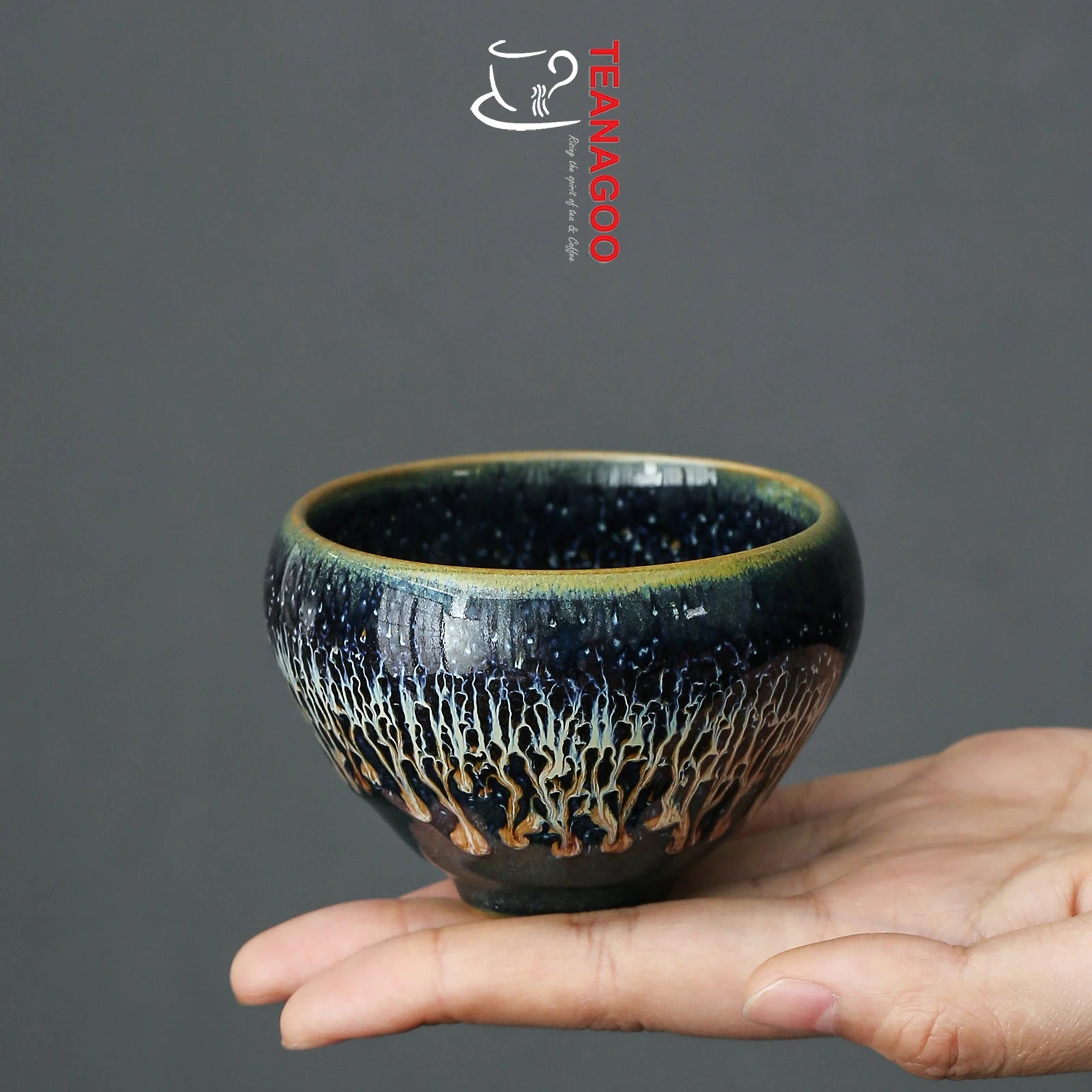 Ceramic Jianzhan Jian Ware Handmade Tenmoku Tea Cup 80ml