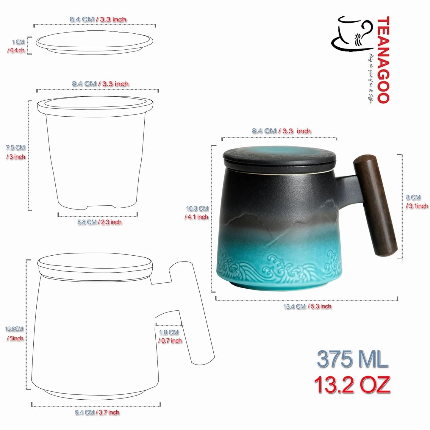 Mountain and Seawave Infusion Mug