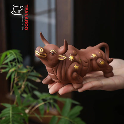 Cute Buffalo Pottery Tea Toy Chinese Kungfu Tea Set Pet Tea Tray Tea Pet Handmade Teapet
