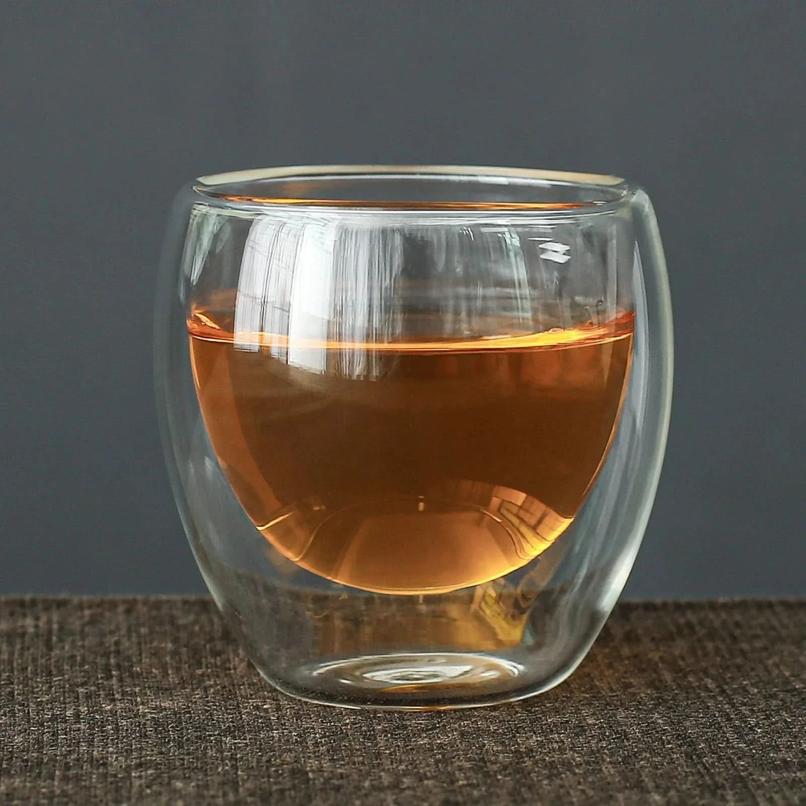 Double Wall Insulated and Anti-scalding Glass Tea Cup 75ml