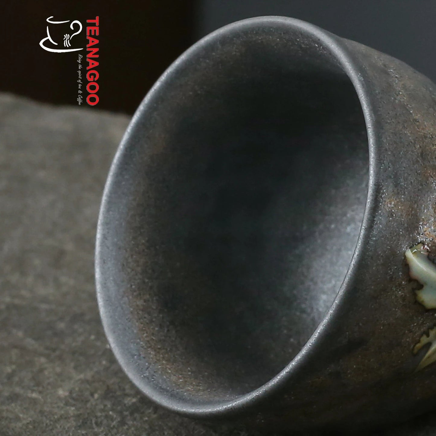 Gilt Iron Glazed Pottery Teacup Handmade Ceramic Cup