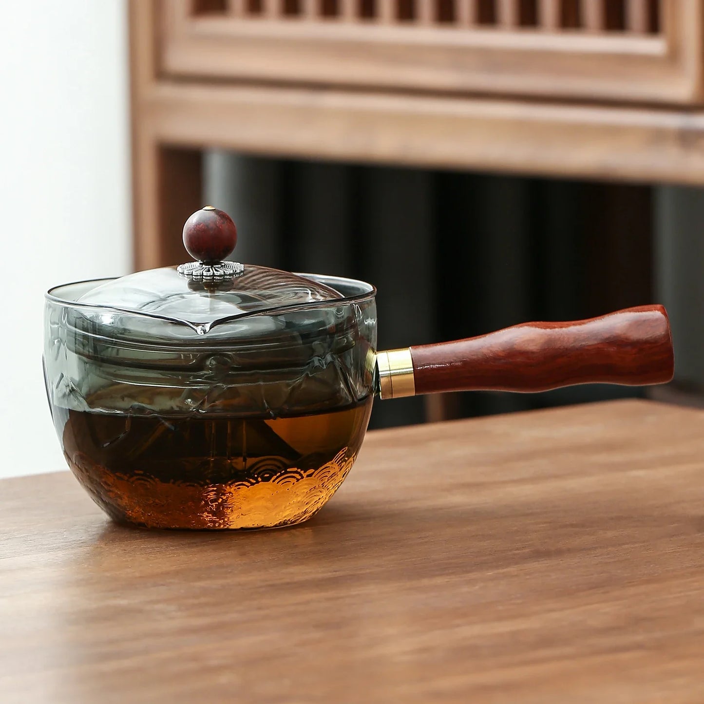 Grijzen Teapot  Wood & Glass, Tea Infuser – JUGLANA
