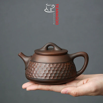 Hand-carved Red Clay Chinese Gongfu Teapot Ceramic Tea Ware