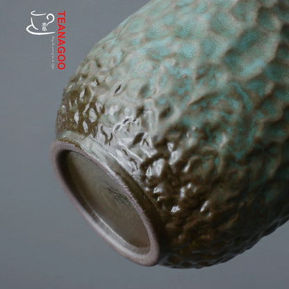 Handcrafted Ceramic Emerald Glazed Fair Cup with Handle