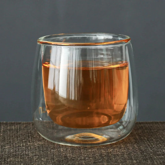 Handcrafted Double Wall Anti-scalding Glass Tea Cup