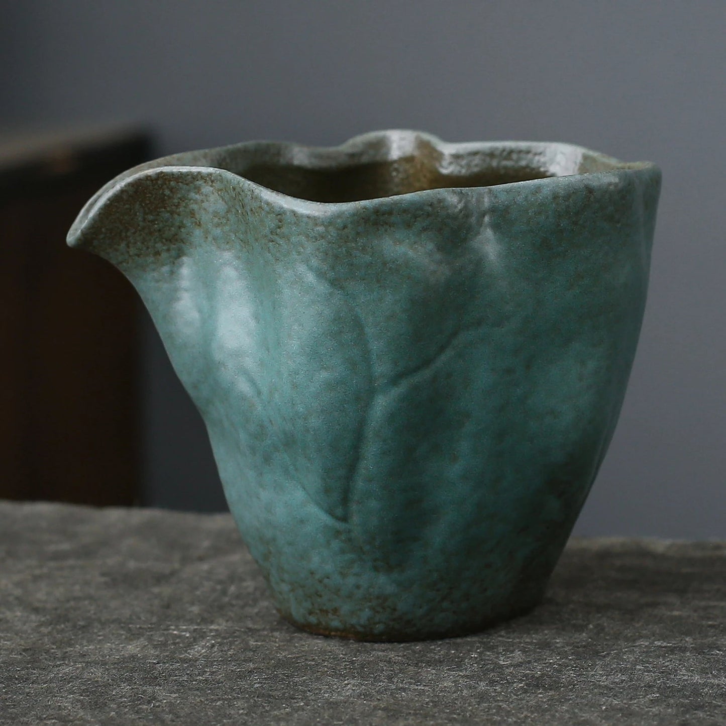 Handcrafted Kiln Emerald Glazed Fair Cup Ceramic Tea Ware