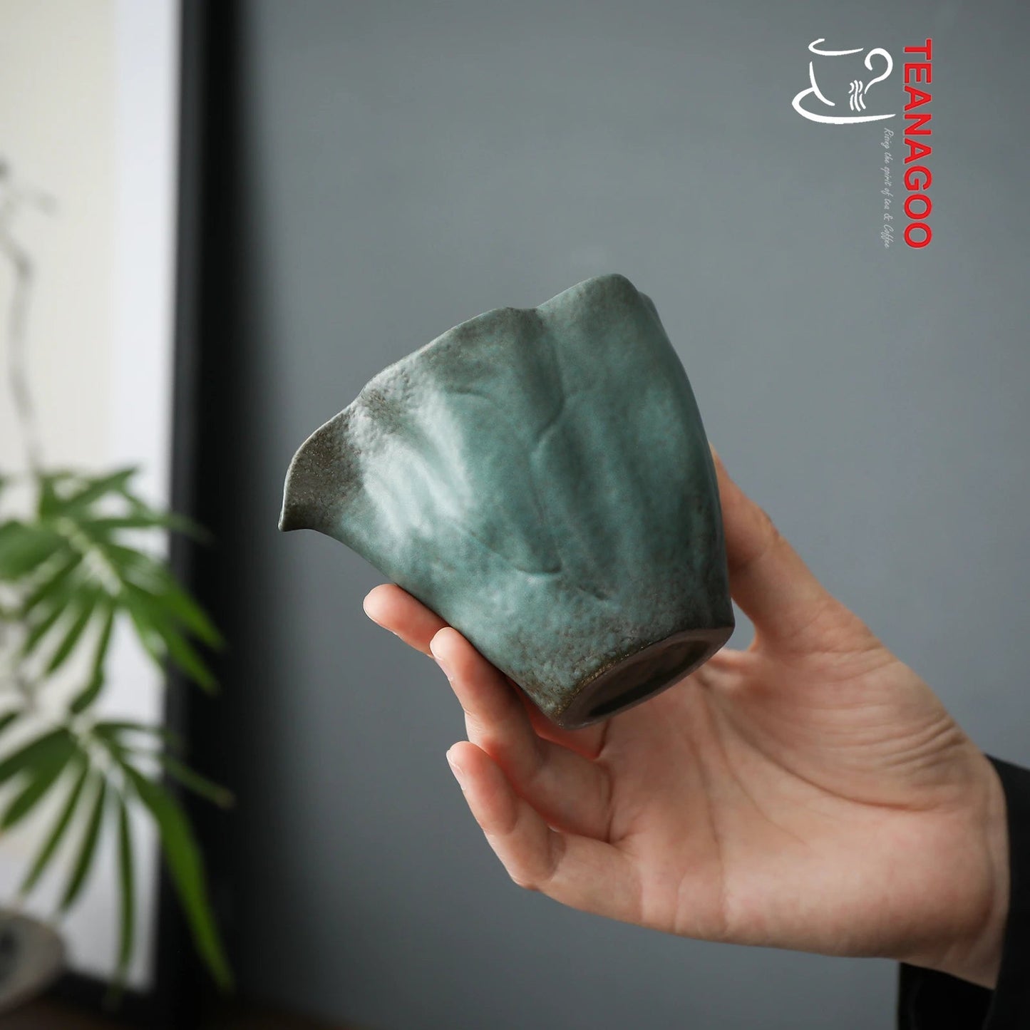Handcrafted Kiln Emerald Glazed Fair Cup Ceramic Tea Ware