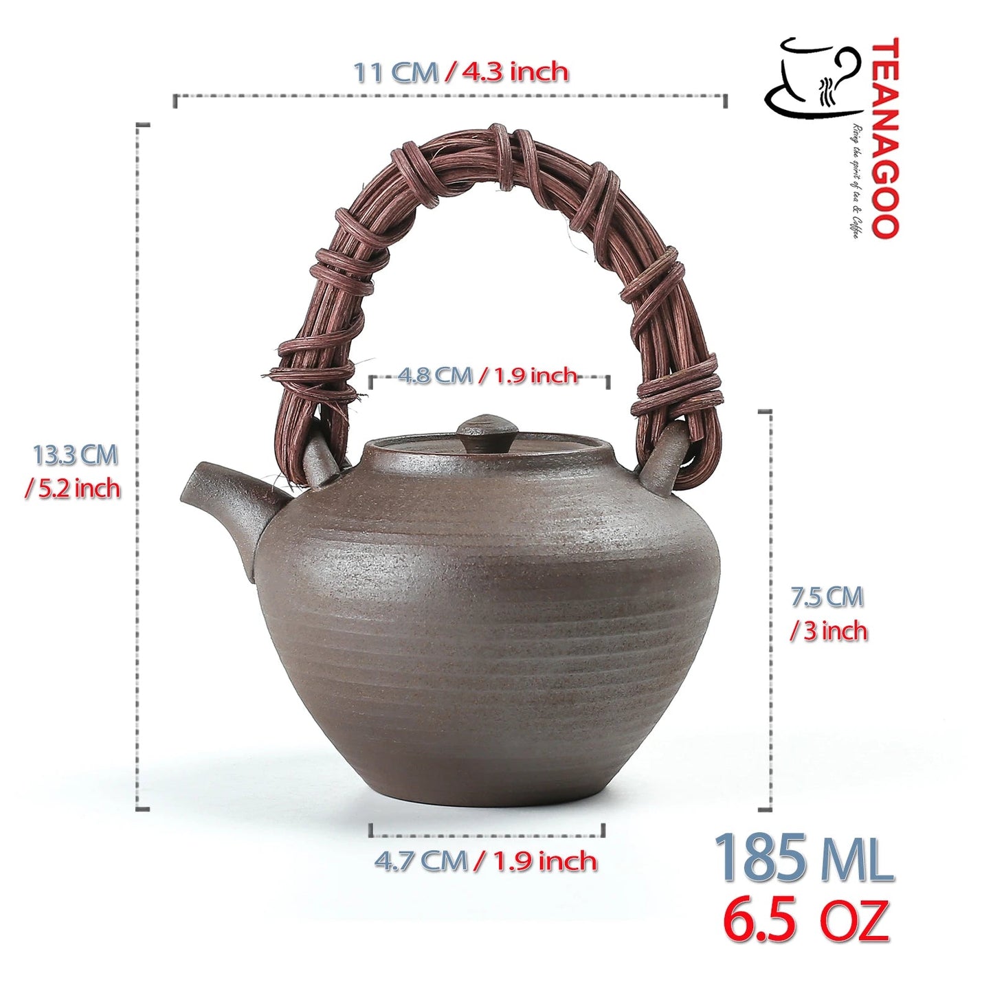 Handcrafted Pottery Clay Teapot 185ml Ceramic Tea Accessory