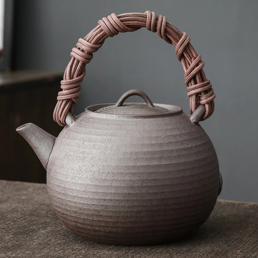 Handcrafted Pottery Clay Teapot 410ml Ceramic Tea Accessory