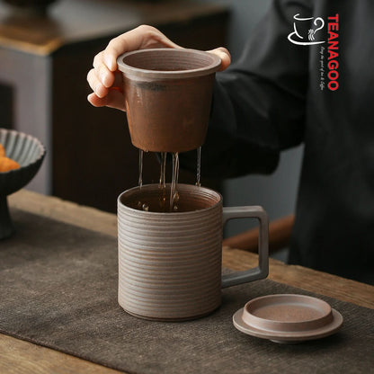 Handmade Ceramic Brewing Mug Pottery Gongfu Teaware Teaset