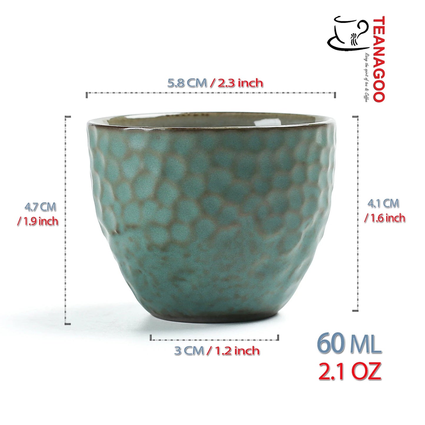 Handmade Kiln Changeable Hammer Pattern Ceramic Tea Cup