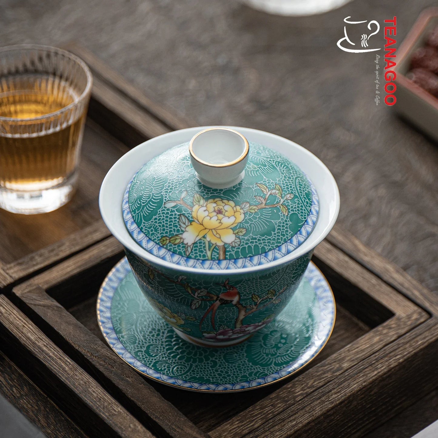 Handmade Ceramic Chinese Emerald Porcelain Gongfu Tea Gaiwan 135ml