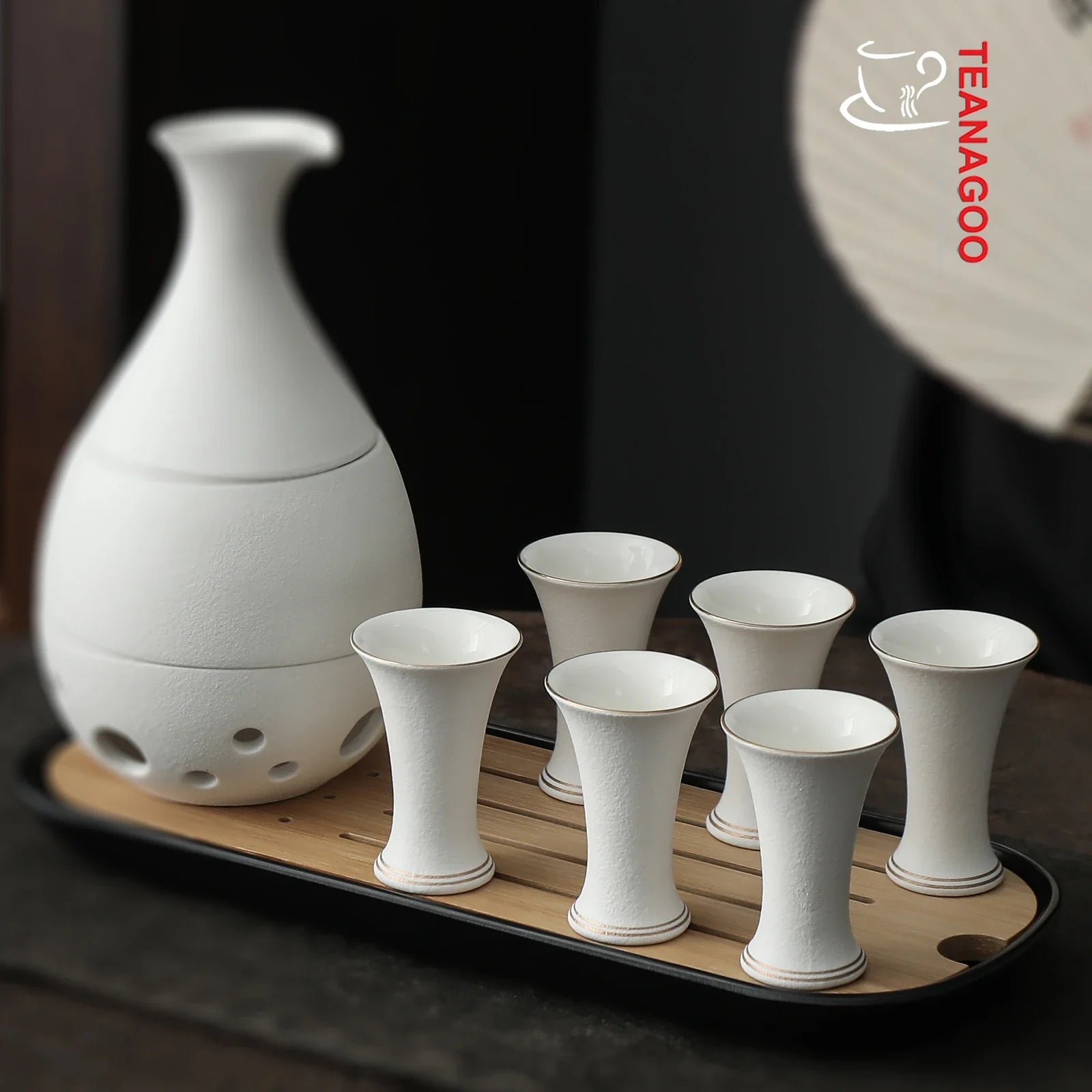 Ceramic Sake Set with Warmer,10pcs/set,2 Packing Available