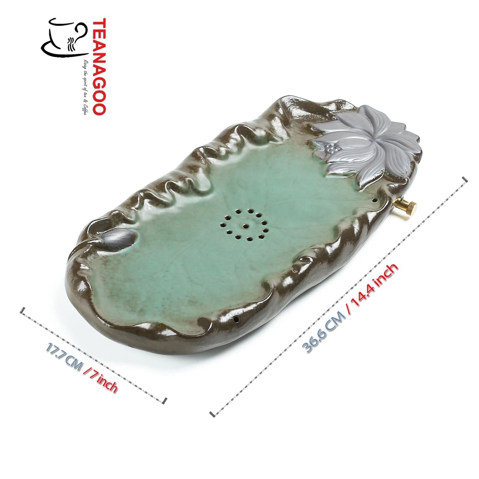 Creative Celadon Ceramic Lotus Tea Tray Handmade Tea Ware