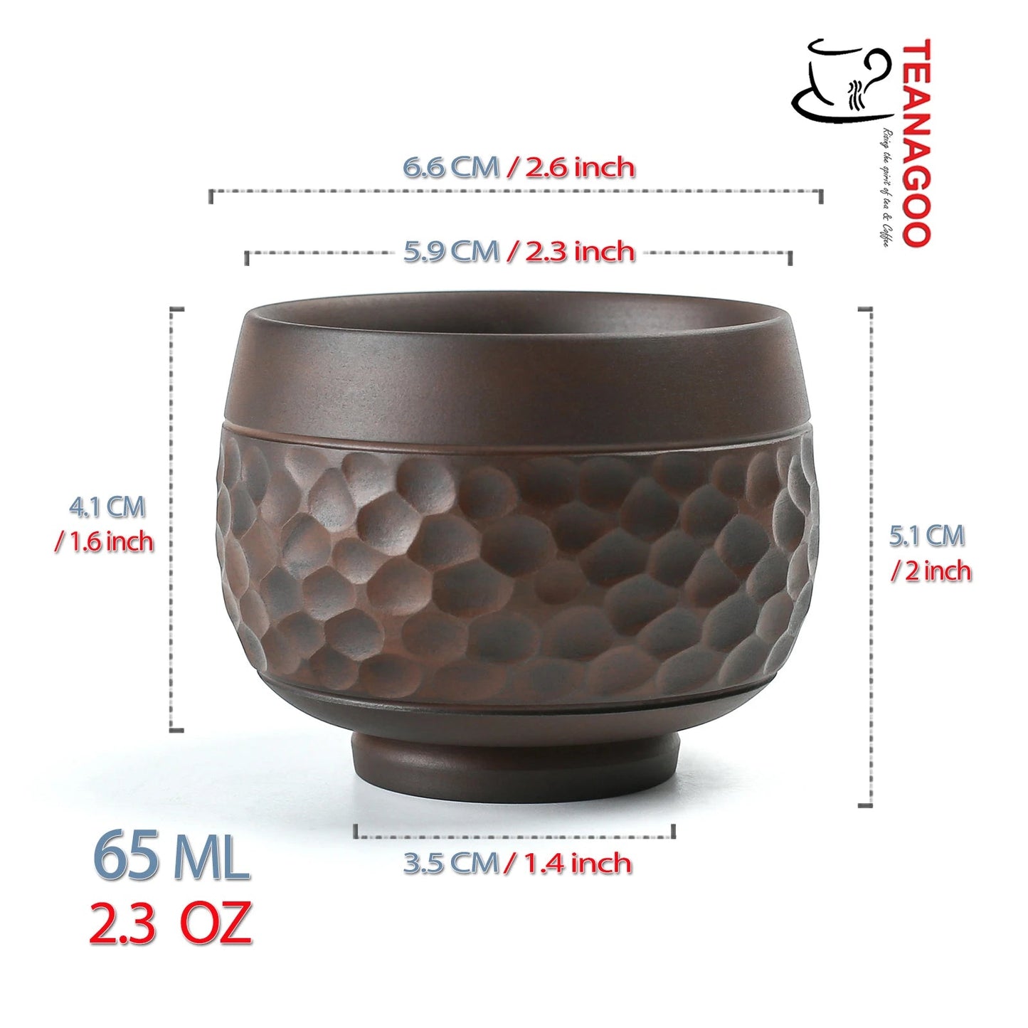 Handmade Ceramic Teacup Pottery Clay Tea Cup 65ml