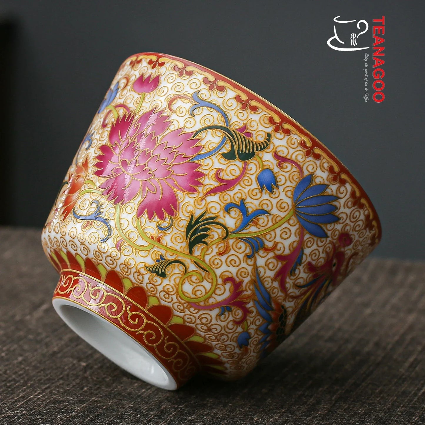 Handmade Chinese Dragon and Phoenix Enamel Porcelain Tea Cup