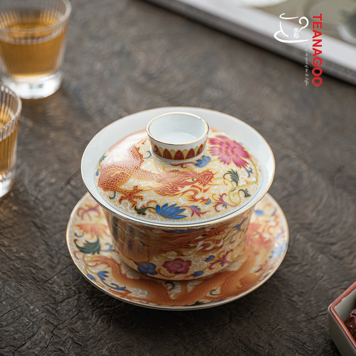 Handmade Chinese Porcelain Gongfu Tea Dragon Gaiwan 200ml