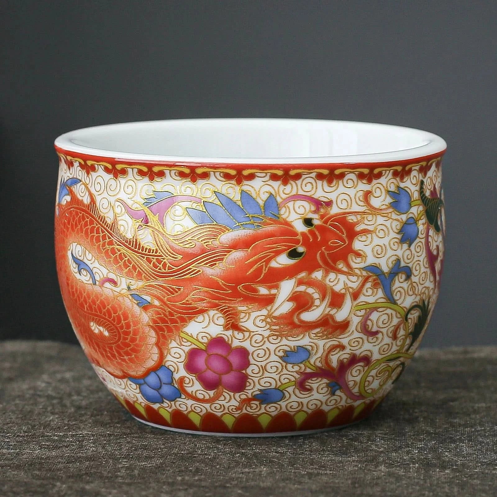 Handmade Chinese Porcelain Teacup Enamel Ceramic cup 120ml