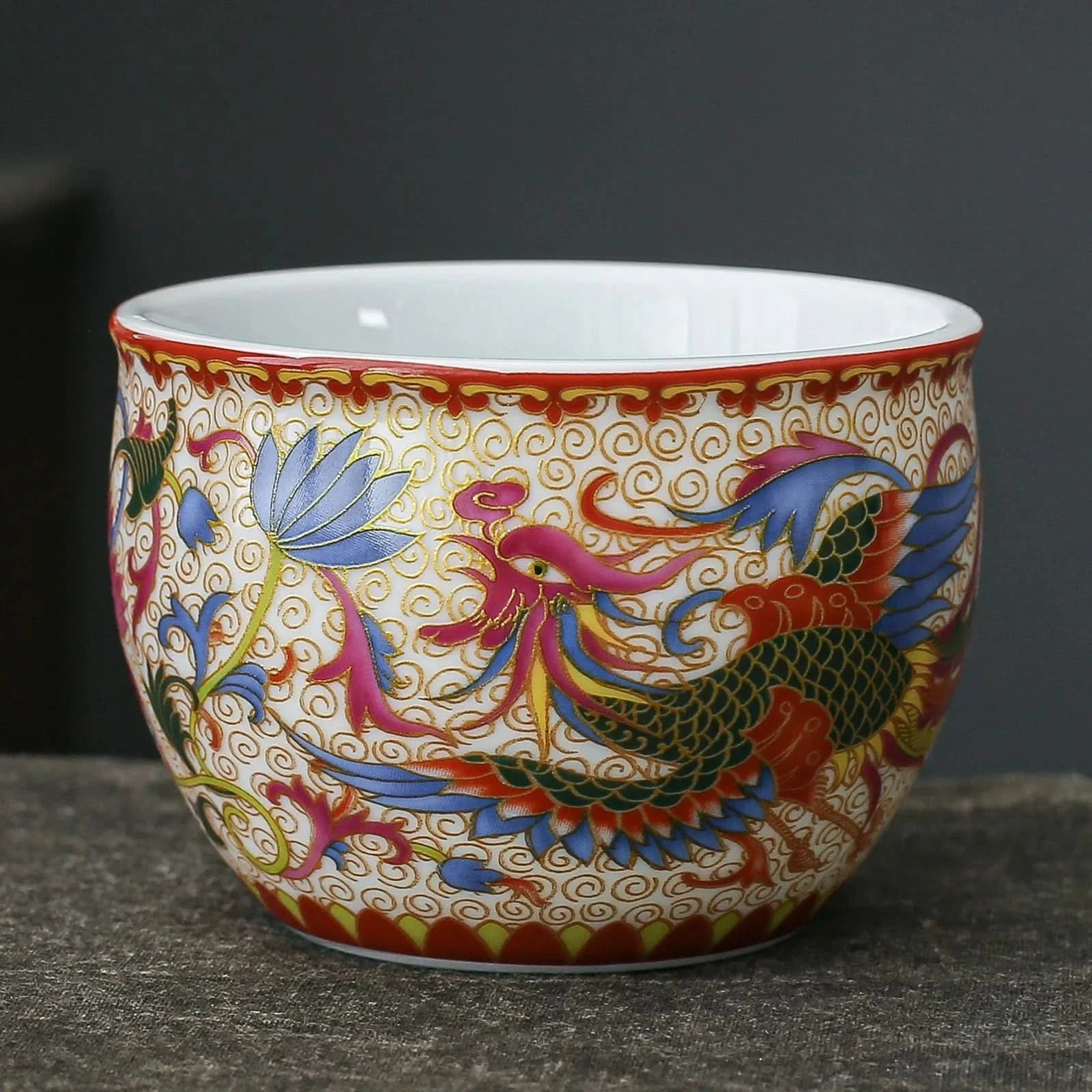 Handmade Chinese Porcelain Teacup Enamel Ceramic cup 120ml