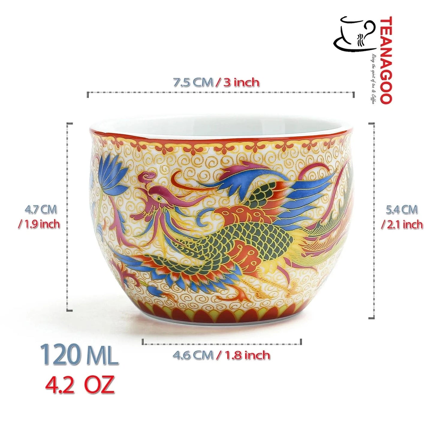 Handmade Chinese Porcelain Teacup Enamel Ceramic cup 120ml