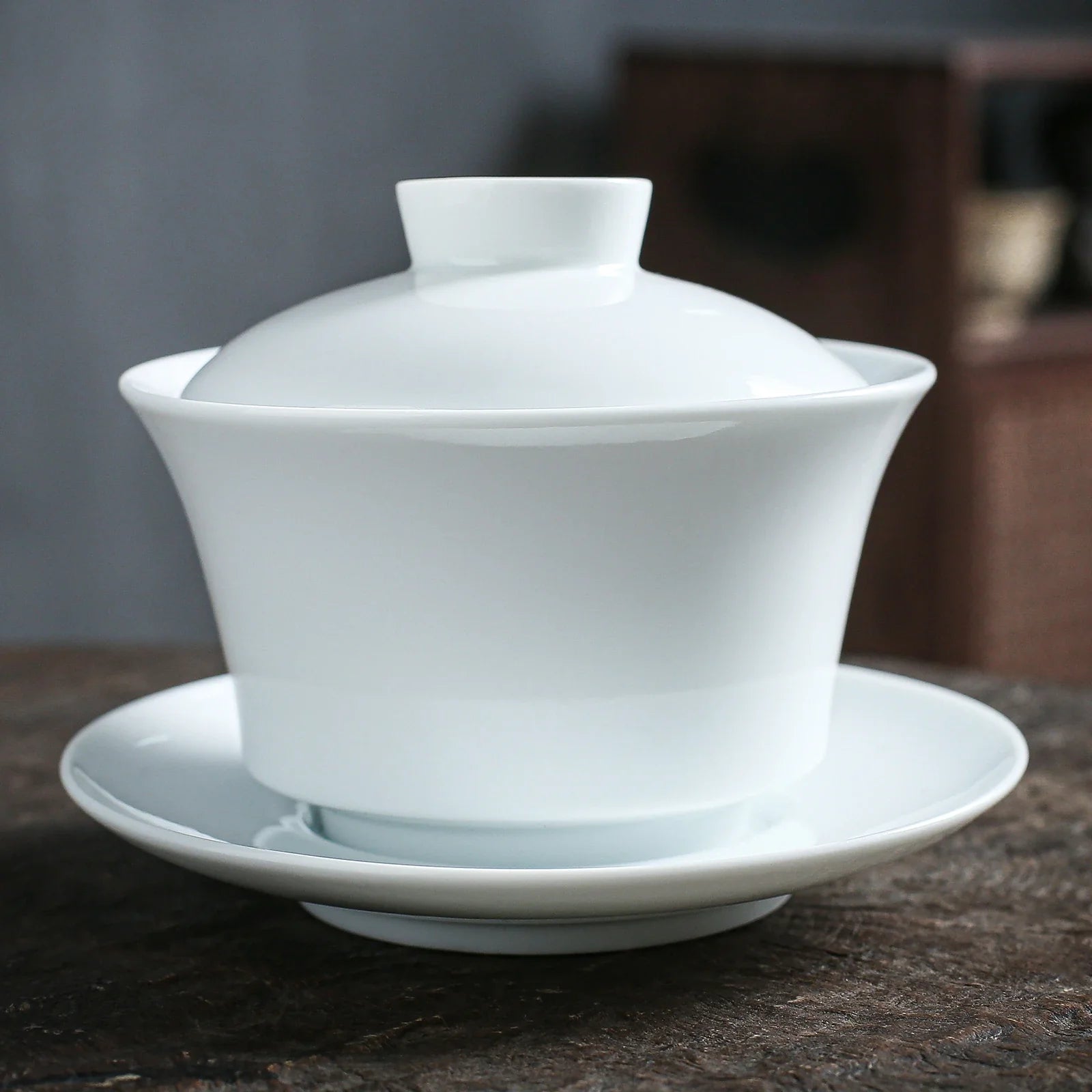 Handmade Chinese WHite Porcelain Gongfu Tea Gaiwan 200ml