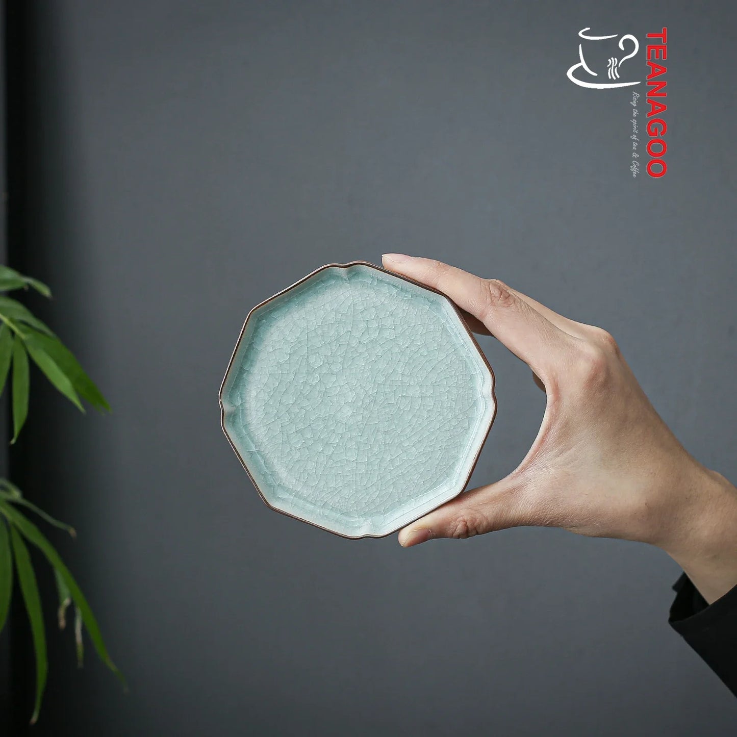 Handmade Ice-cracked Cup Saucer Ceramic Ru Kiln Coaster