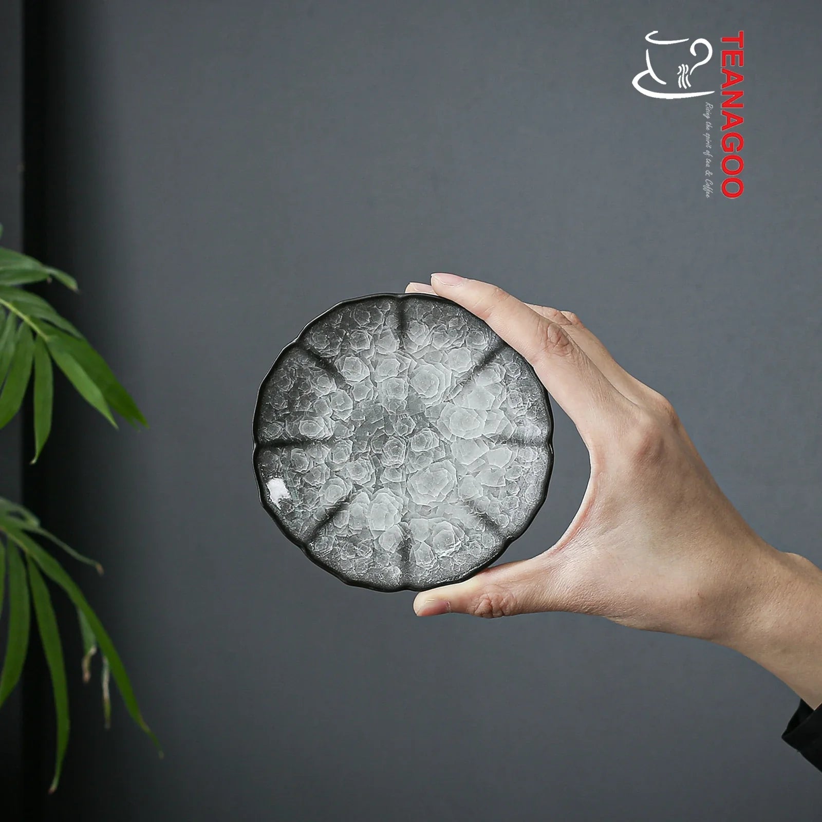 Handmade Ice-cracked Ru Kiln Ceramic Cup Saucer Jian Ware