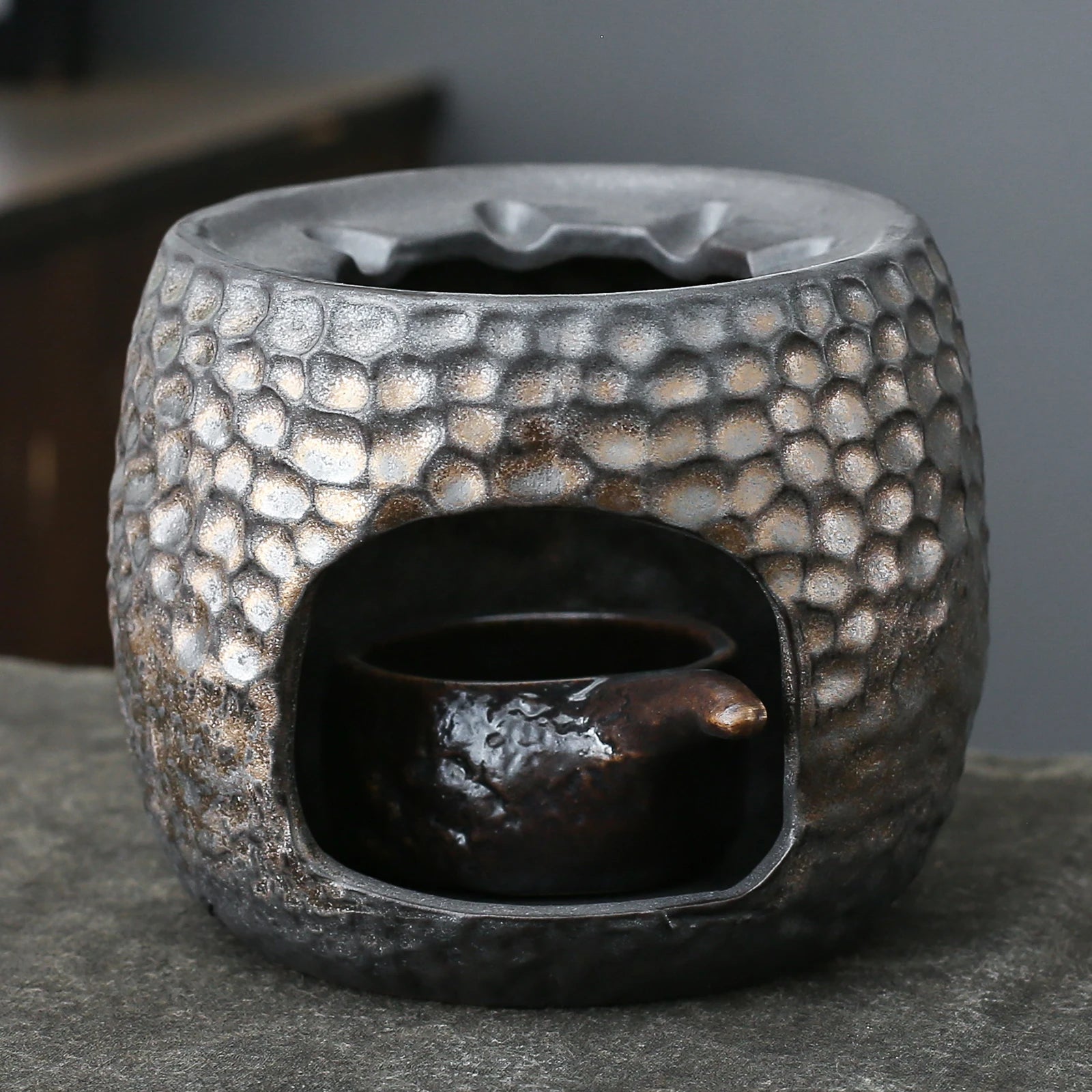 Handmade Japanese Ceramic Gilt Iron Glazed Teapot Warmer