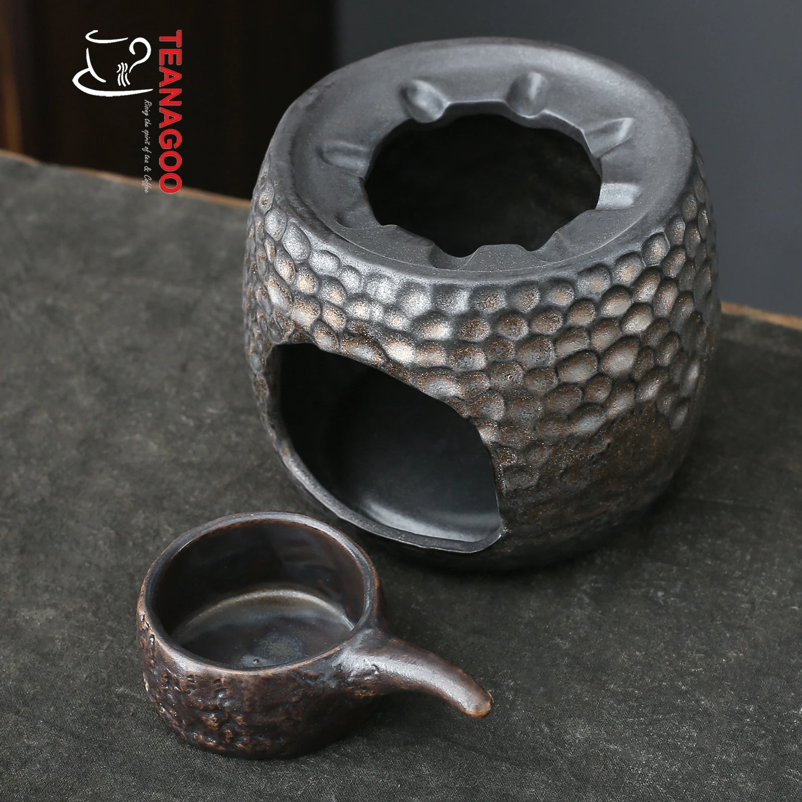 Handmade Japanese Ceramic Gilt Iron Glazed Teapot Warmer
