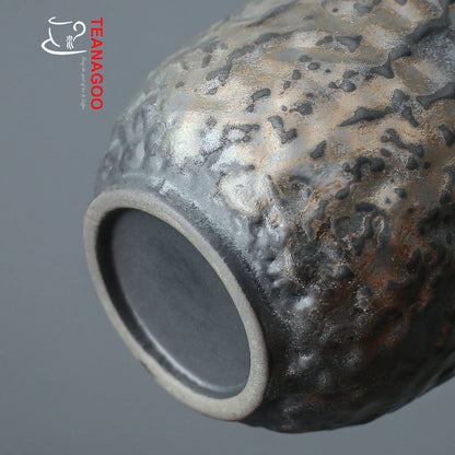Handmade Japanese Style Glazed Pottery Fair Cup with Handle