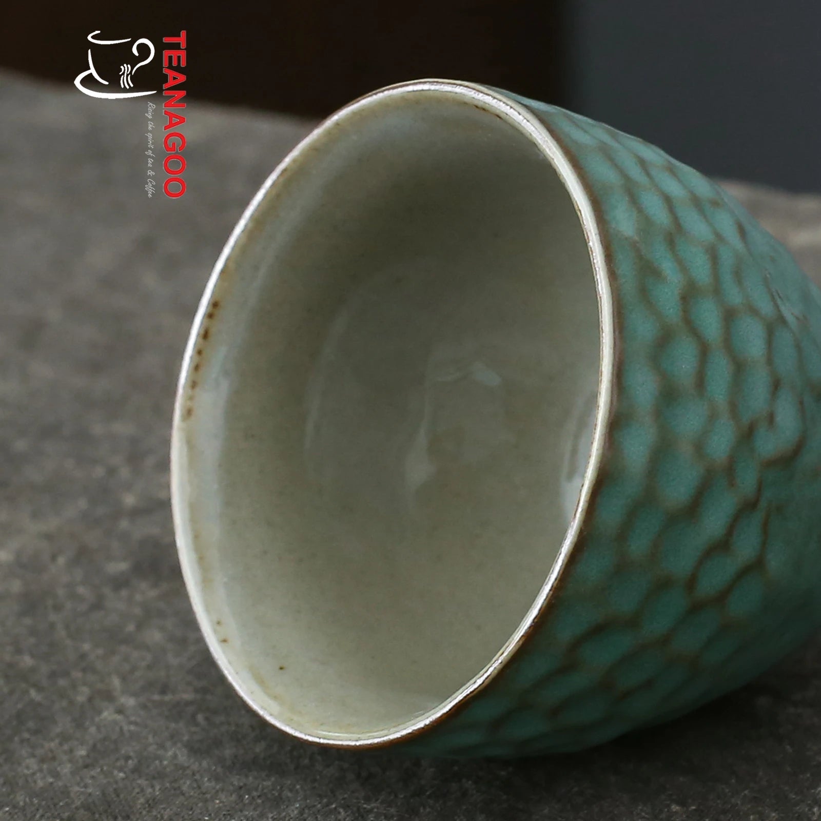 Handmade Kiln Changeable Hammer Pattern Ceramic Tea Cup