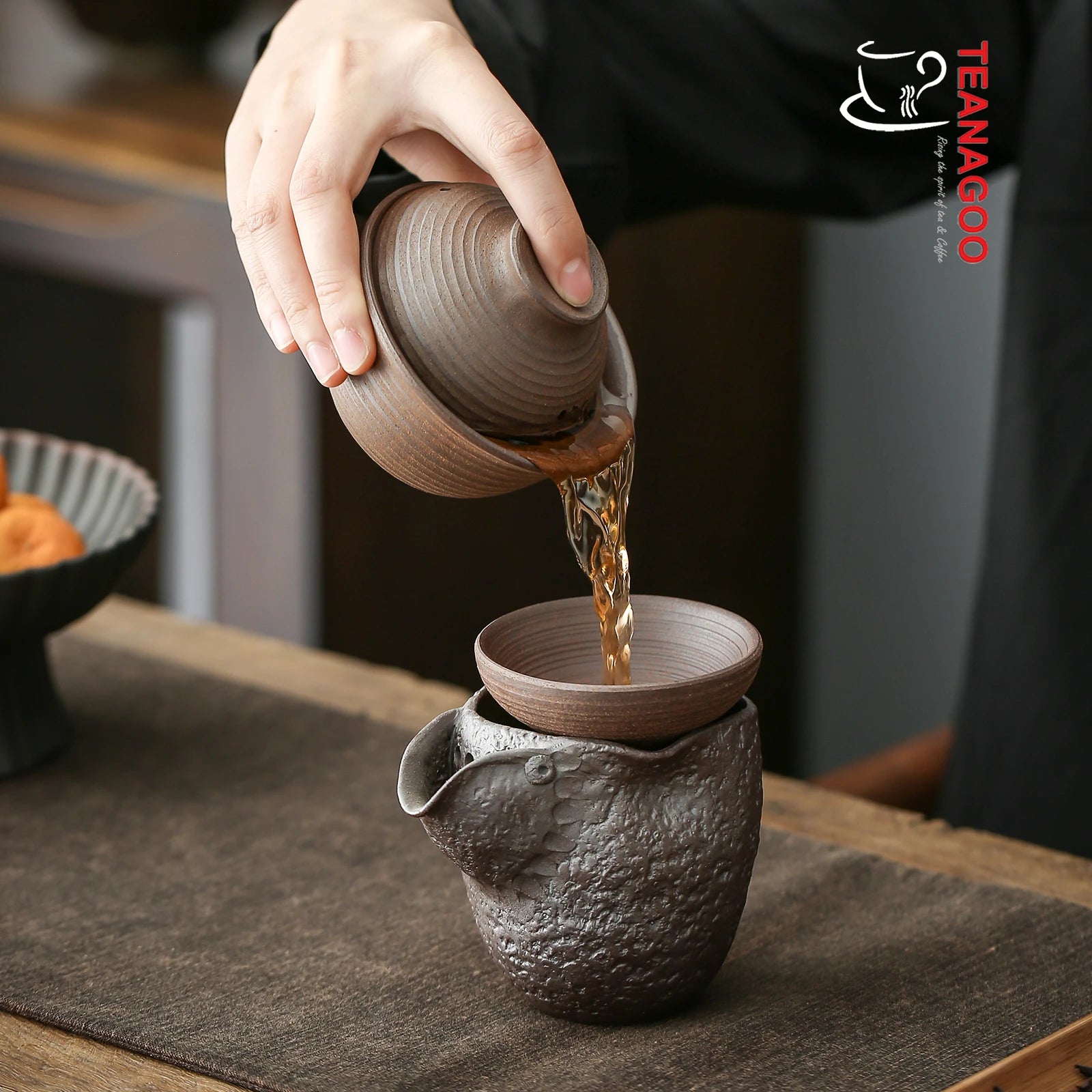 Handmade Pure Clay Gaiwan Ceramic Tea Bowl Gongfu Teaware