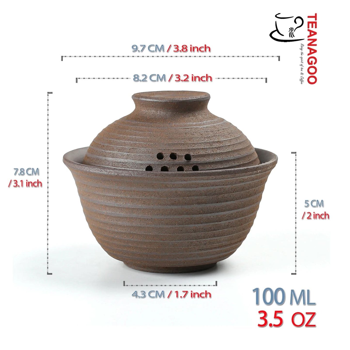 Handmade Pure Clay Gaiwan Ceramic Tea Bowl Gongfu Teaware