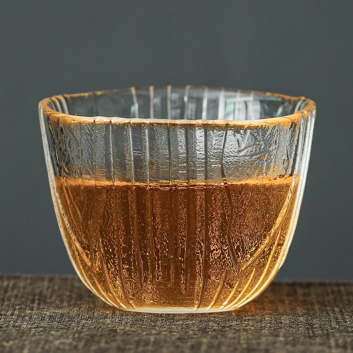 Handmade Thicken Asymmetrical Hammered Glass Teacup 75ml