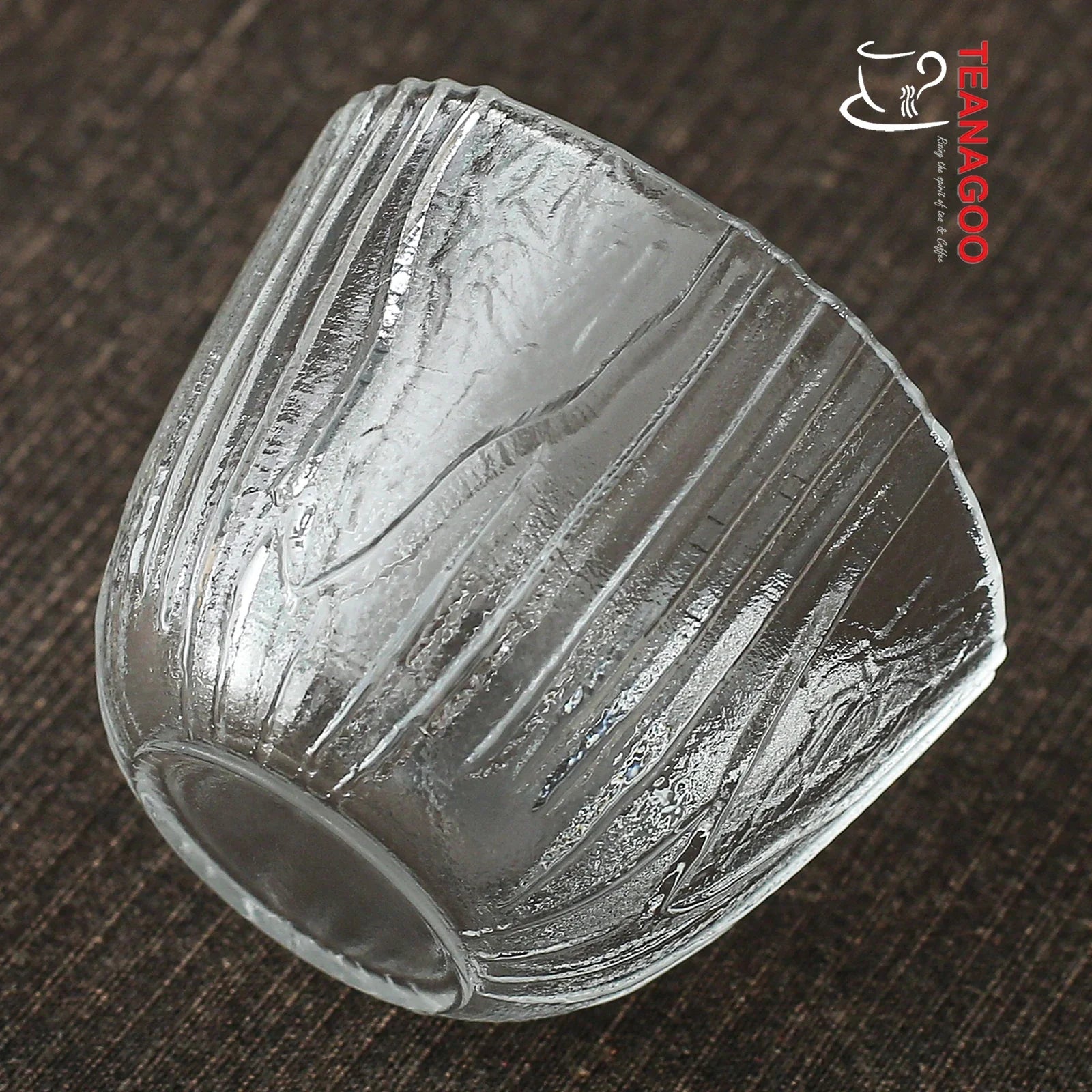 Handmade Thicken Asymmetrical Hammered Glass Teacup 75ml