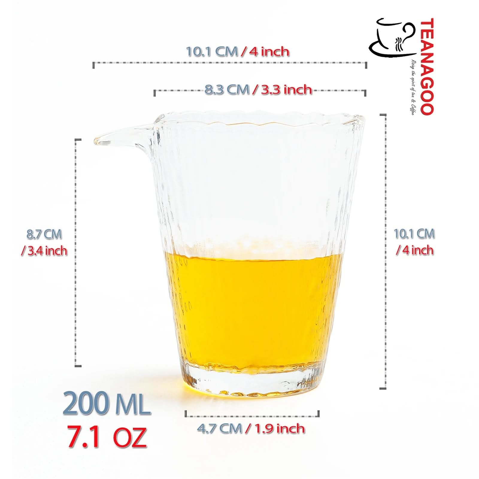 Handmade Thickened Stripes Glass Fair Cup 200ml