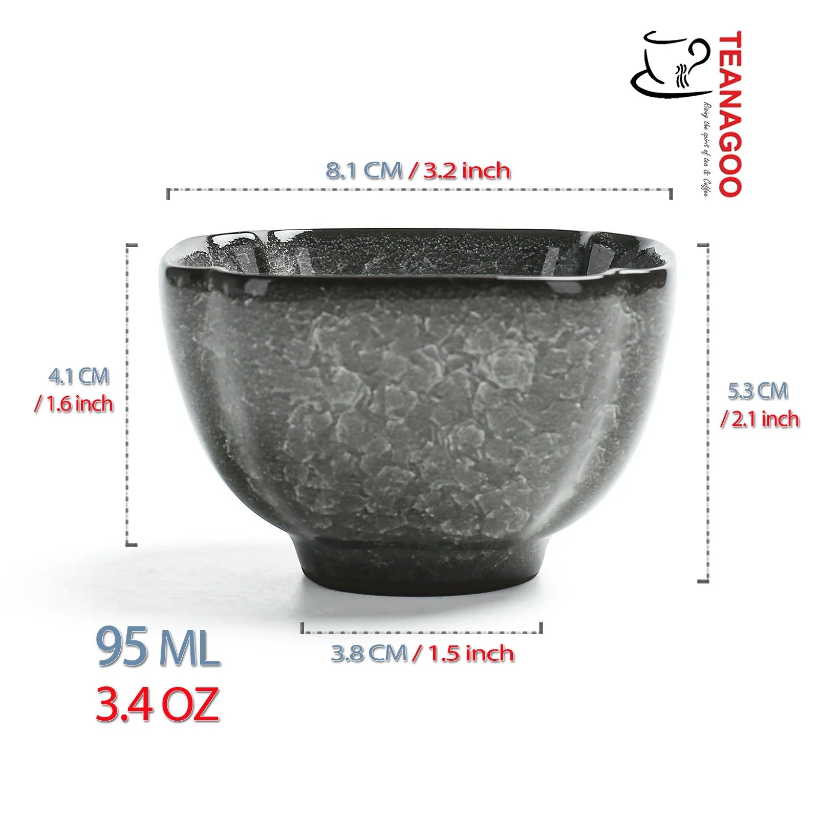 Handmade ceramic teacup ice cracked tenmoku cup 50ml