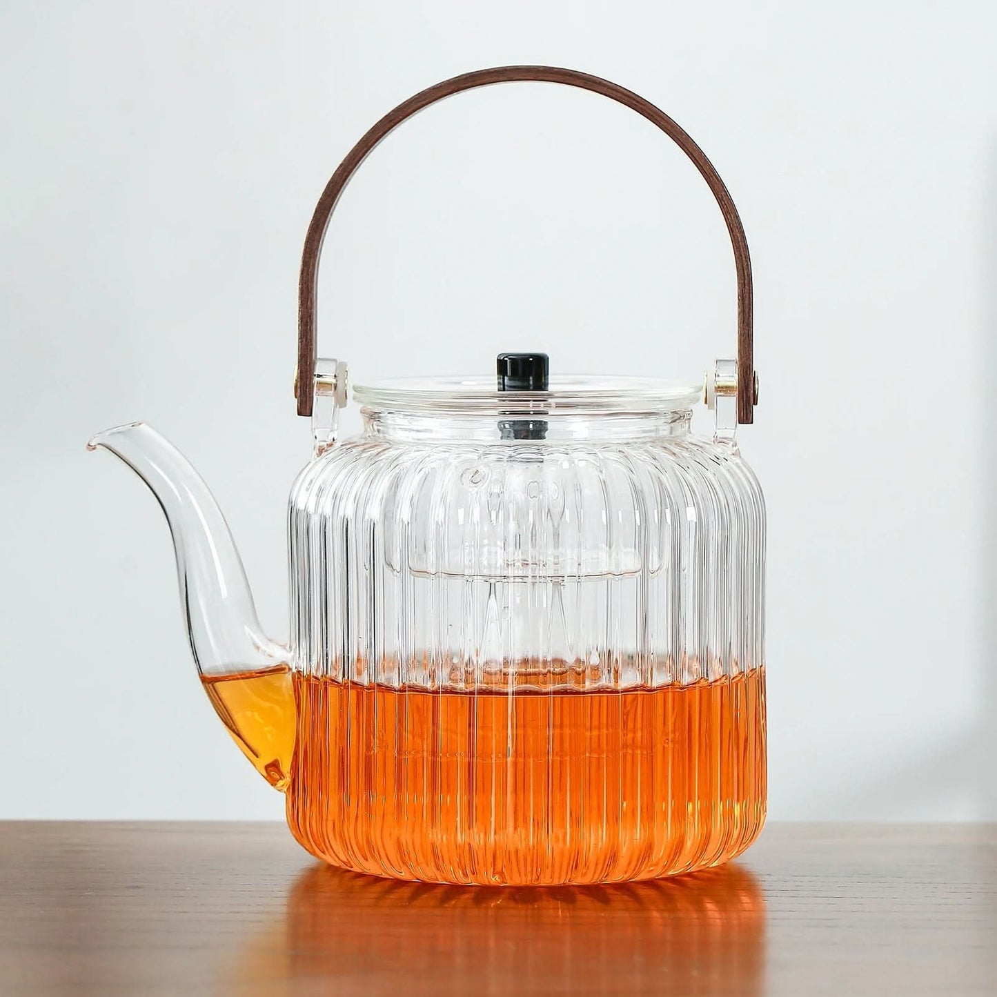 Glass Heat-Resistant Teapot With Wooden Handle – lotatea