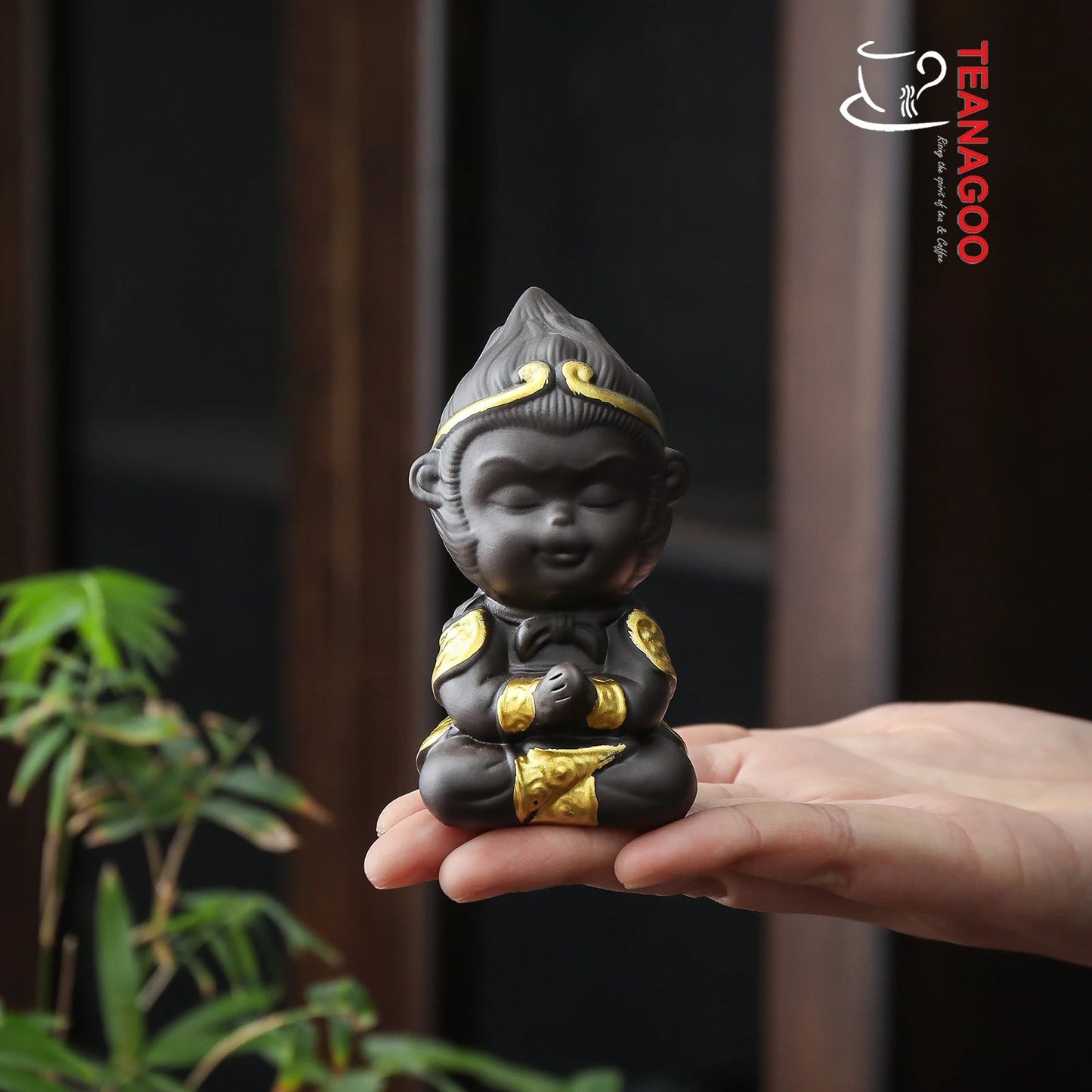 Monkey King Decor Pottery Tea Toy Chinese Kungfu Tea Set Pet Tea Tray Tea Pet Teapet