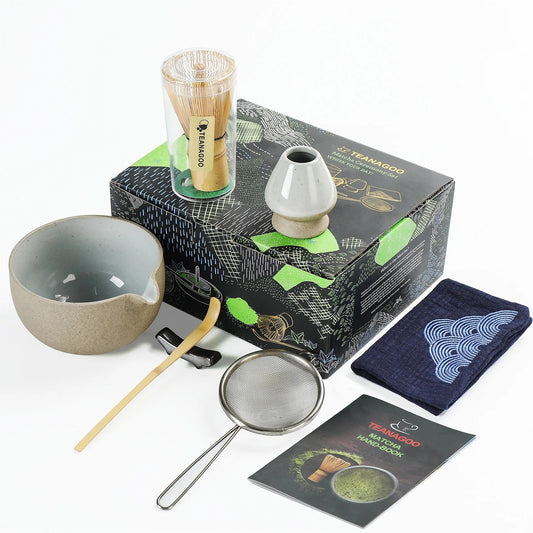 Japanese Matcha Ceremony Set, 8pcs/set with Paper Hand-Book, Bowl with Pouring Spout