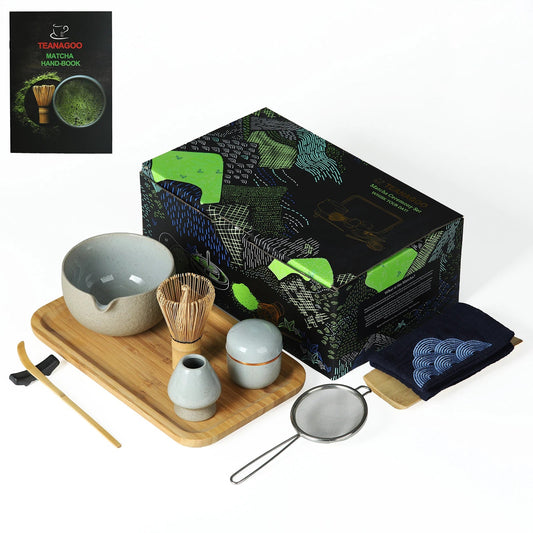 Luxury Japanese Matcha Ceremony Set,11pcs/set,with Bamboo Tea Tray & Canister,O2