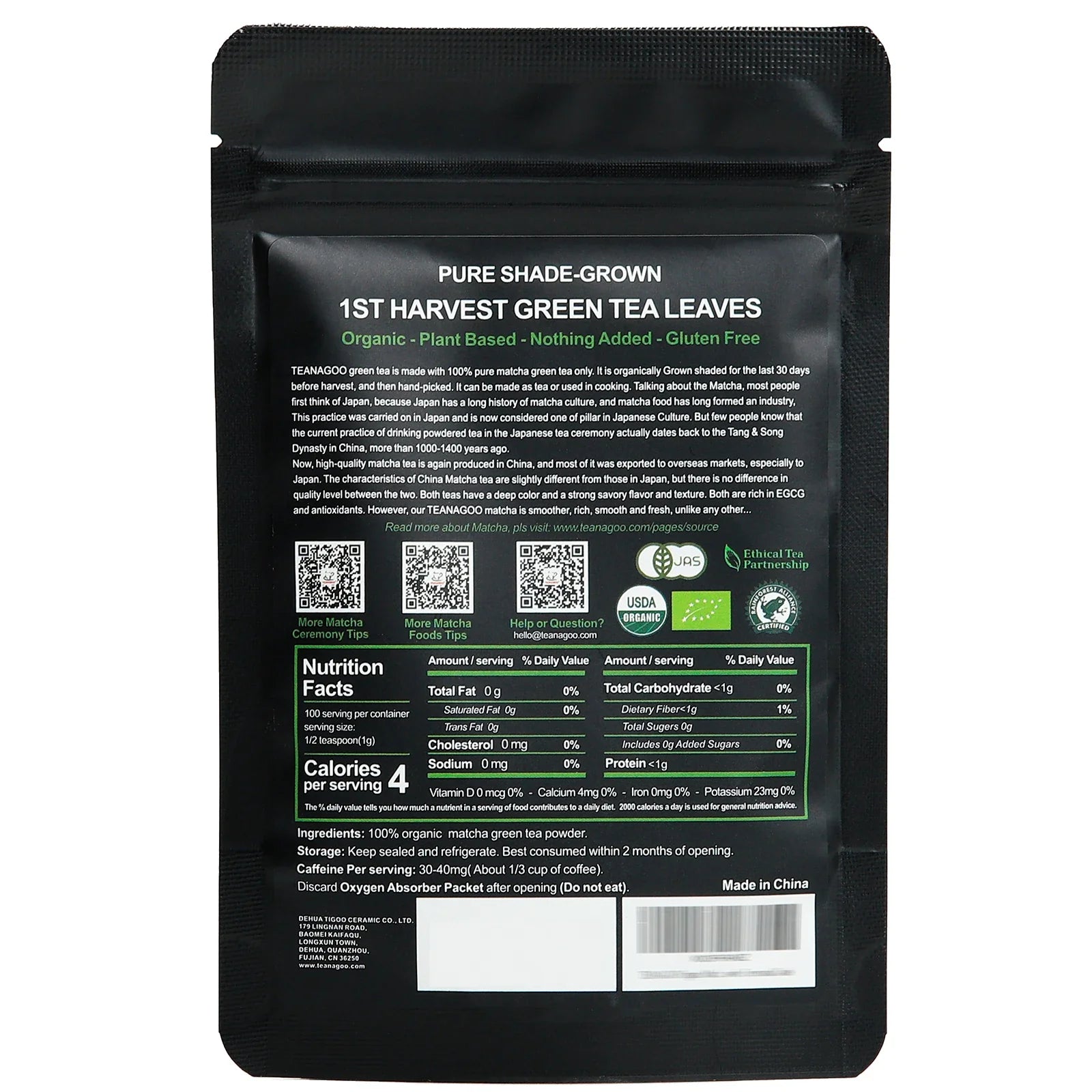 Organic Matcha Ceremony Green Tea Powder First Harvest Premium Grade