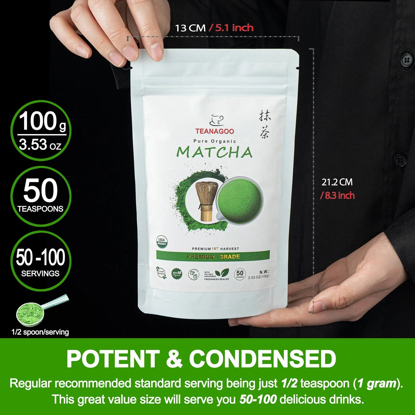 Organic Matcha Ceremony Green Tea Powder First Harvest Premium Grade