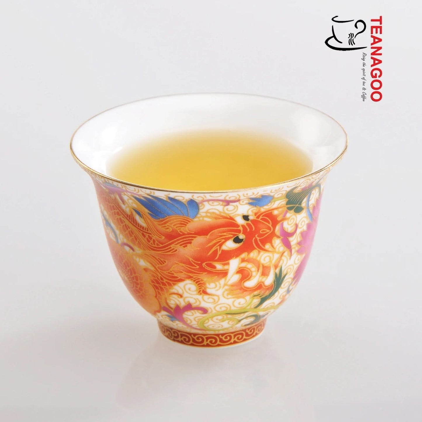 Porcelain Chinese Tea Cups, Dragon Phoenix, 50 ML / 1.8 OZ