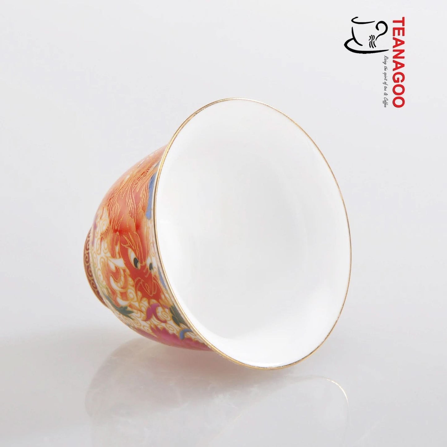 Porcelain Chinese Tea Cups, Dragon Phoenix, 50 ML / 1.8 OZ