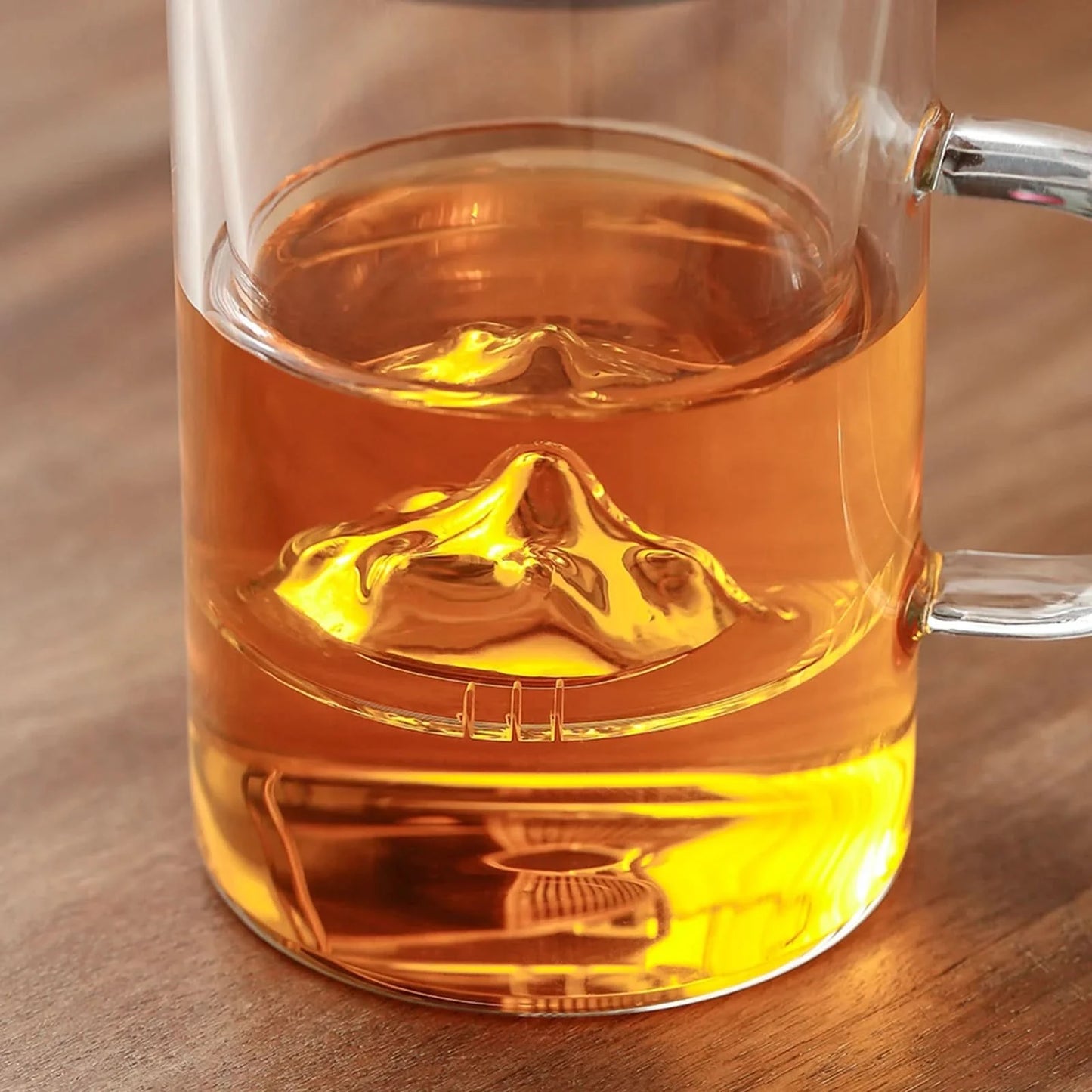 handmade portable glass infusion tea mug 390ml with lid and filter