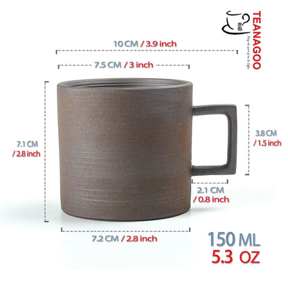 Pottery Clay Tea Cup Handcrafted Ceramic Coffee Mug 150ml