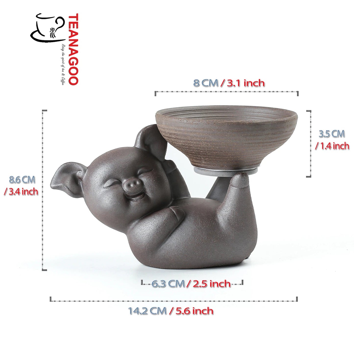 Pottery Clay Tea Strainer with Pet Handmade Ceramic Teaware